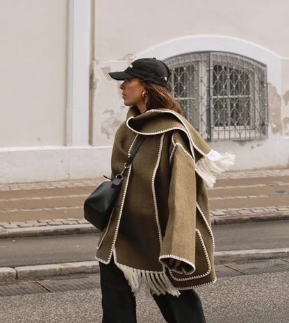 Damjacka Boho-Chic med Fransar i Polyester för Damer 4