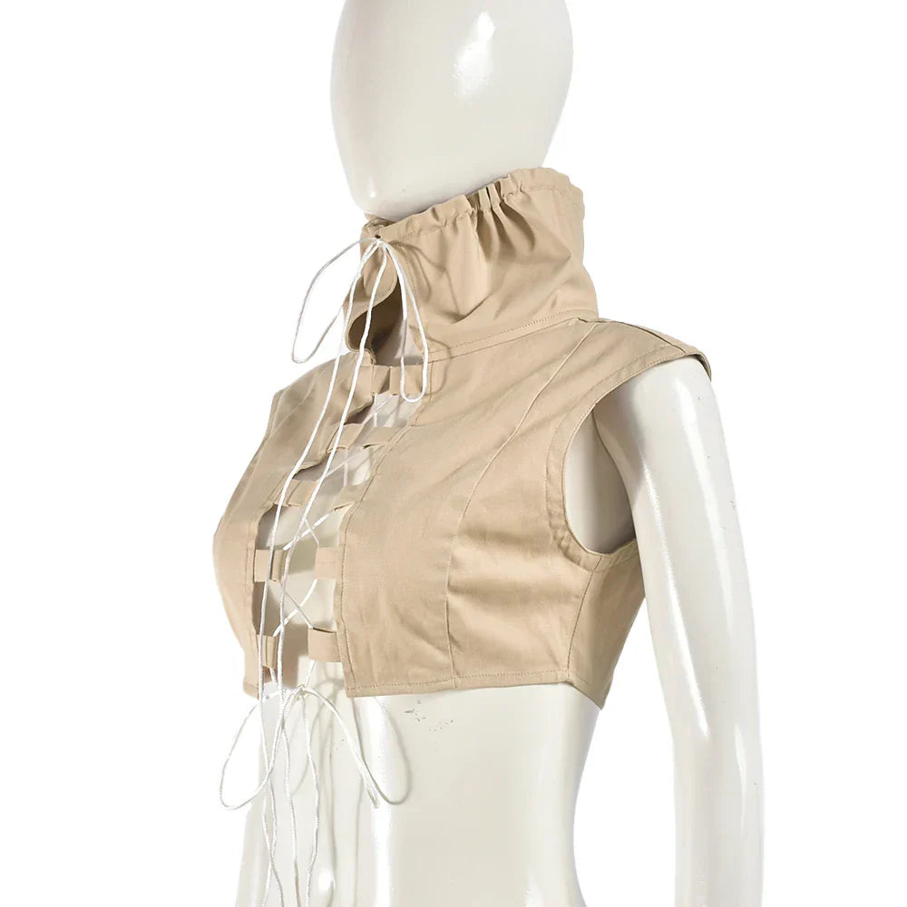 Dam Crop Top Klassisk Design Bomull Polyester-5