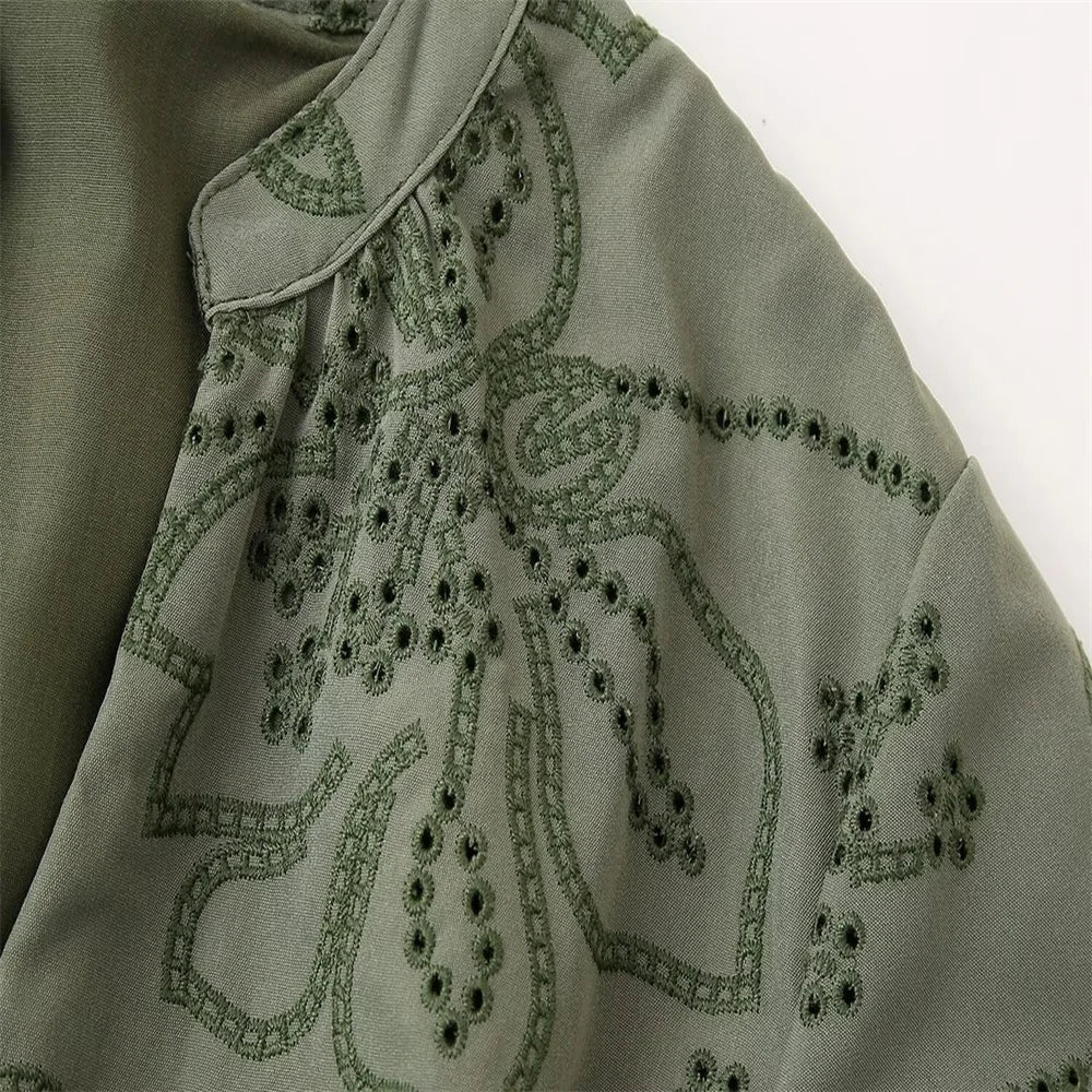 Kvinna Midi Klänning A-Linje Polyester Elegant Casual 4