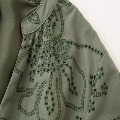 Kvinna Midi Klänning A-Linje Polyester Elegant Casual 4