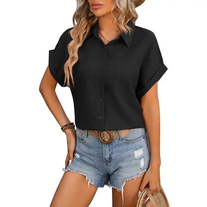 Dam Kort Topp Trendig Festtoppar Polyester-2