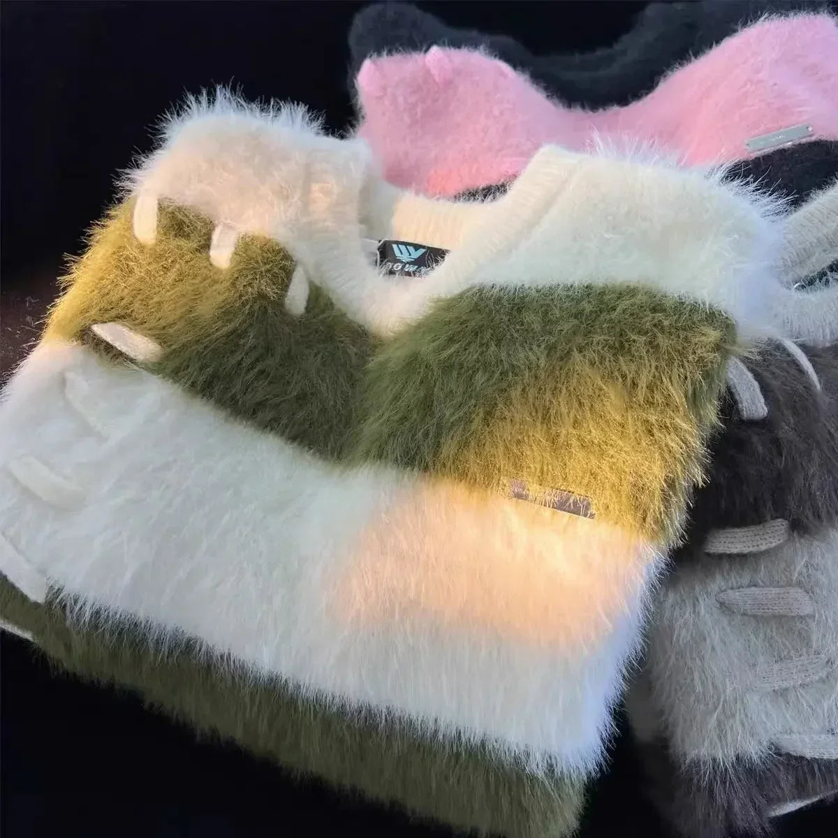 Dam Tilläggströja Japansk Stil Breda Ränder Mjuk Fiber 2