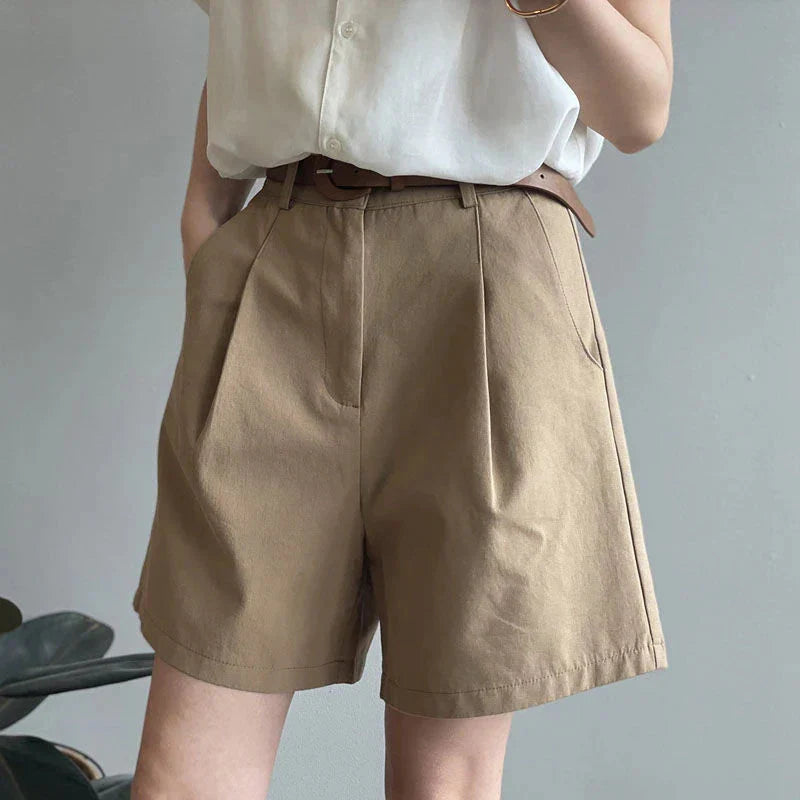Variant image for Dam Shorts Hög Midja Bomull För Komfort och Stil-1