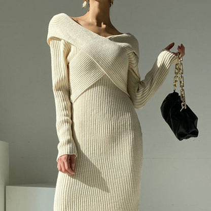 Dam Midi Klänning V-Neck Bomull Elegant Fina Dam Klänningar-5