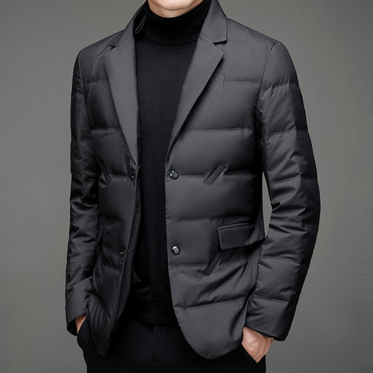 Herr Blazer Vadderad Trendig Polyester-1
