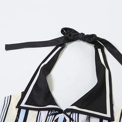 Dam Rockset Randig Polyester Spandex-6