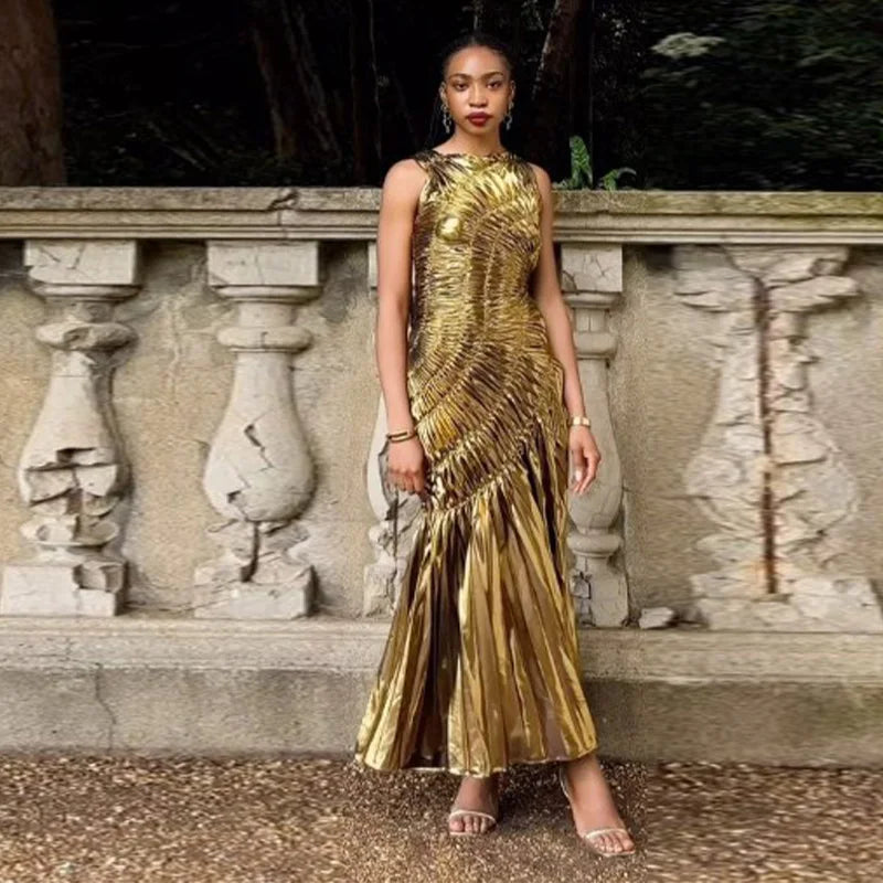 Maxiklänning Dam Monokrom Snörning Bomullspolyester-4