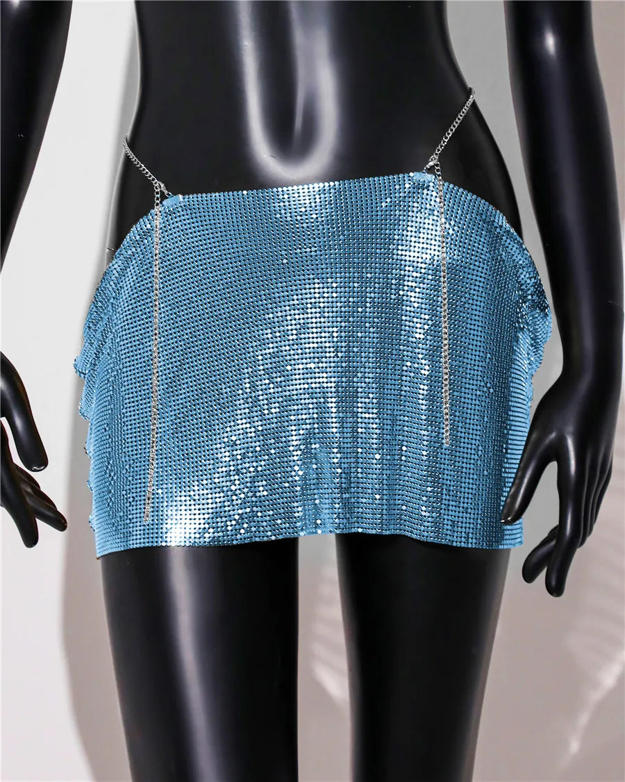 Variant image for Dam Minirock Avslappnad Stil Paljetter Polyester Elastan-6
