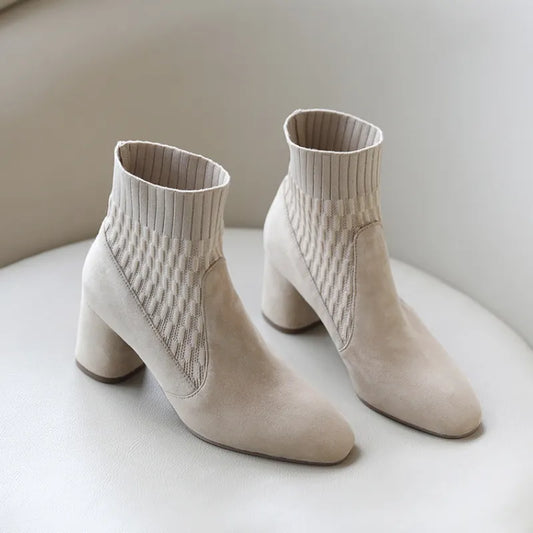 Dam Ankelstövlar Slip-On Bomull och Gummi-1