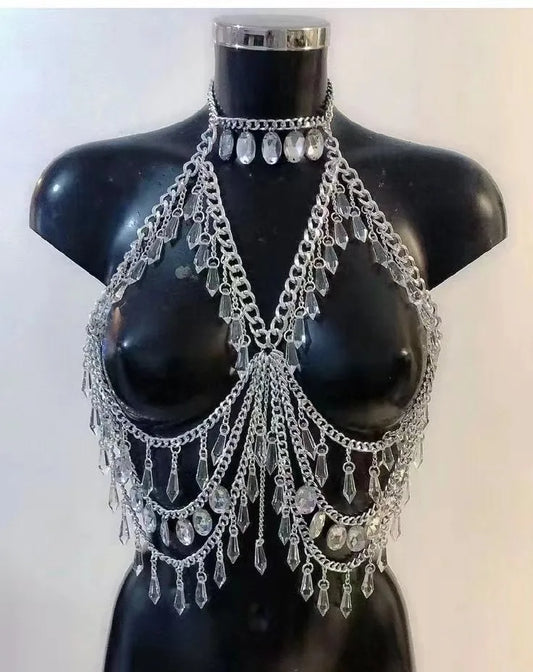 Dam Kroppsmycken Rund Metall Elegant Zirkon-1