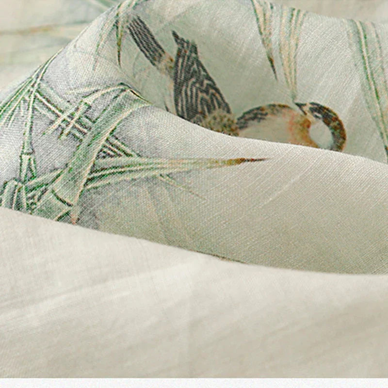 Kvinnors T-Shirt Kortärmad Bomulls- och Linneblandning-4