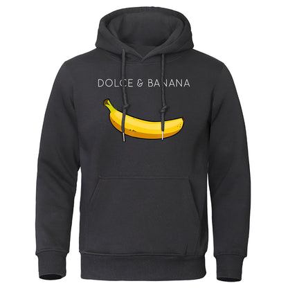 Hoodie Herr med Banantryck Lätt Passform Acetat-Bomull 8