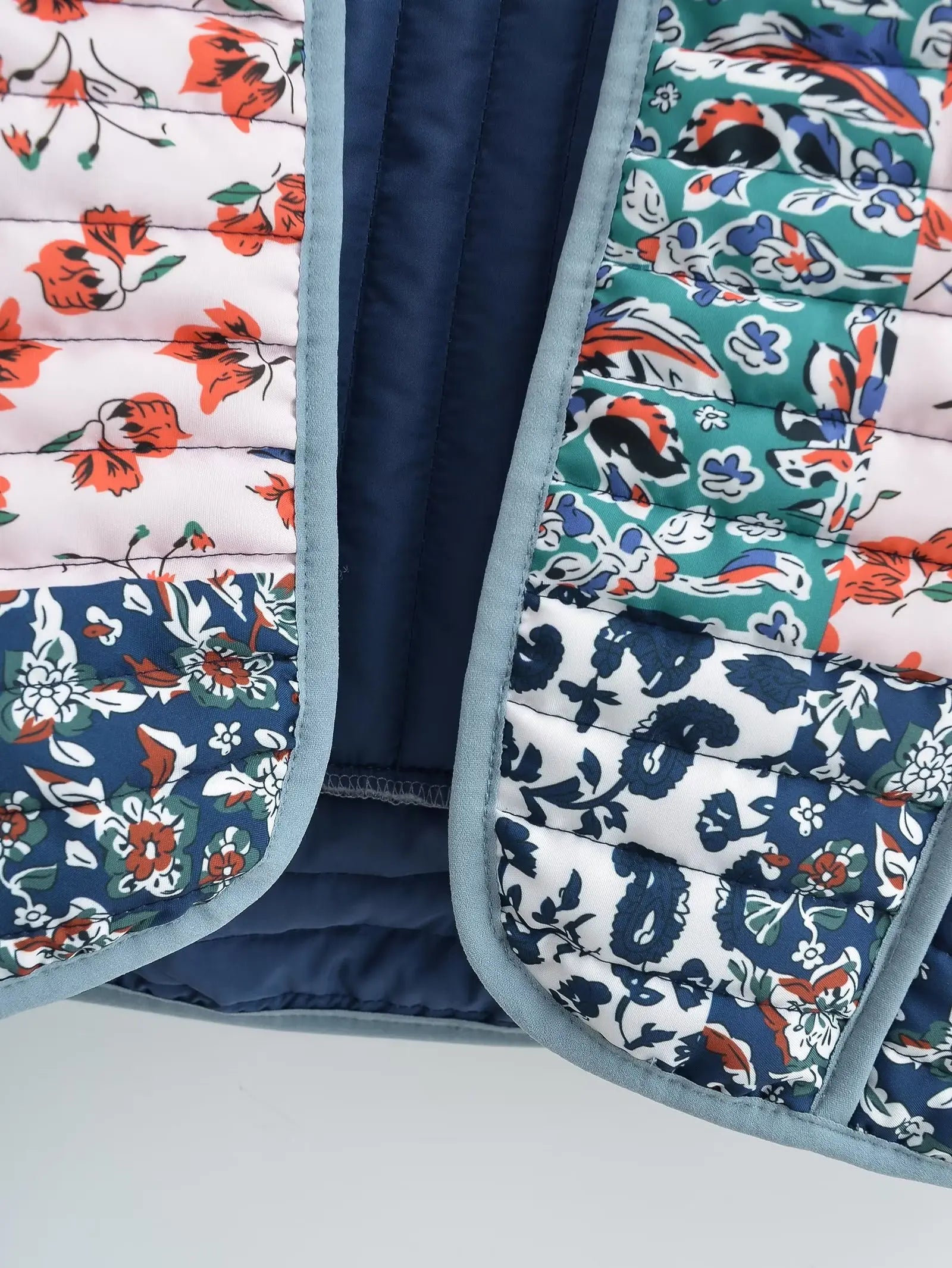 Lång Vinterrock Dam Blommönster Polyester Med Termisk Isolering-2