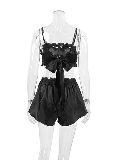 Dam Pyjamas Set med Spaghetti Band i Mjuk Polyester Spandex – Kort Längd, Optimal Komfort och Stil 5