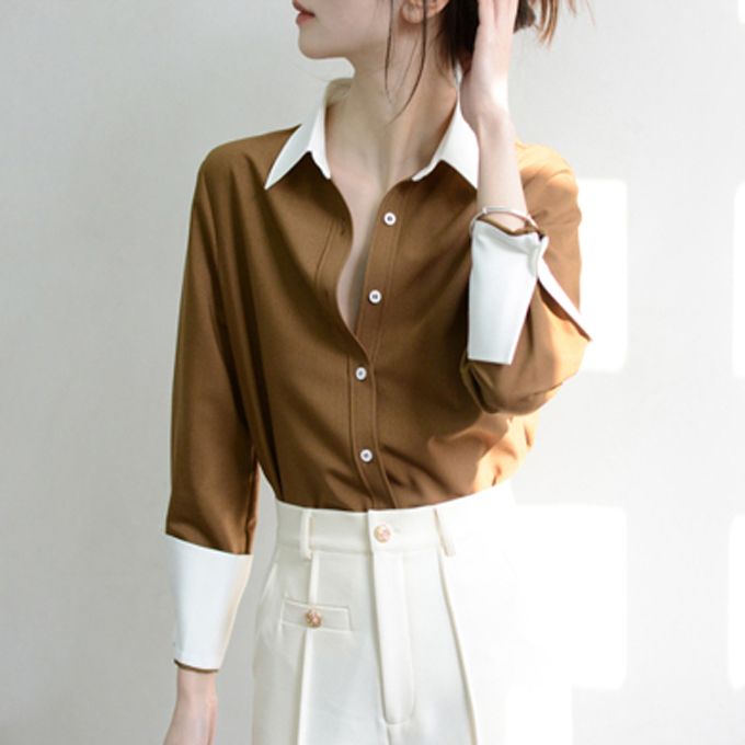 Herrskjorta Avslappnad Stil Lätt Polyester-2