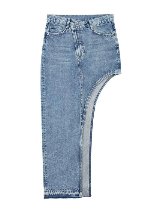 Kvinnors Midi-Rock Klassisk Polyester Denimliknande 1
