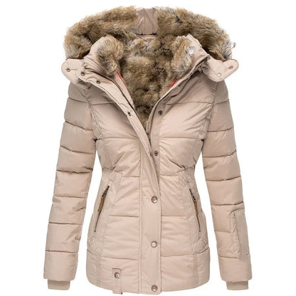 Dam Vinterparkas med Huva och Knappar i Högkvalitativ Polyester 2