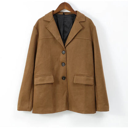 Kvinna Blazer Klassisk Ullmix Elegant Passform-6