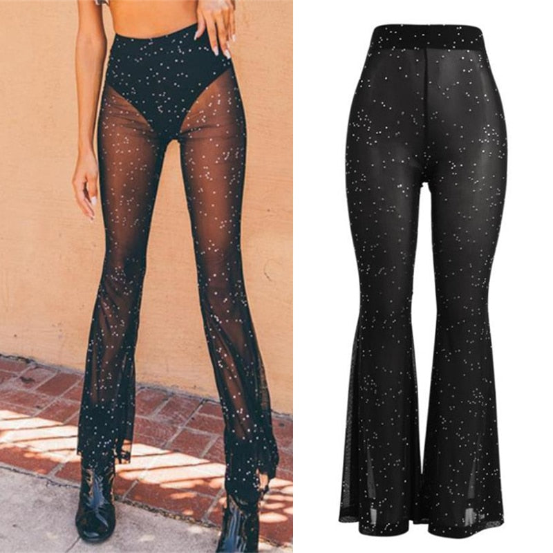Kvinnors Utställda Jeans Högt Midjeband Polyester-5