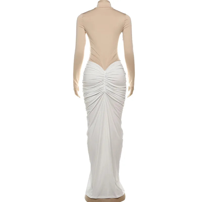 Maxiklänning Dam Lappad Design Polyester Spandex 6