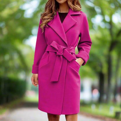 Variant image for Lång Vinterrock Dam Med Bälte Elegant Högkvalitativt Tyg-6