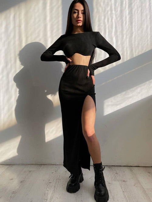 Dam Kjol Enfärgad Spandex Polyester-1