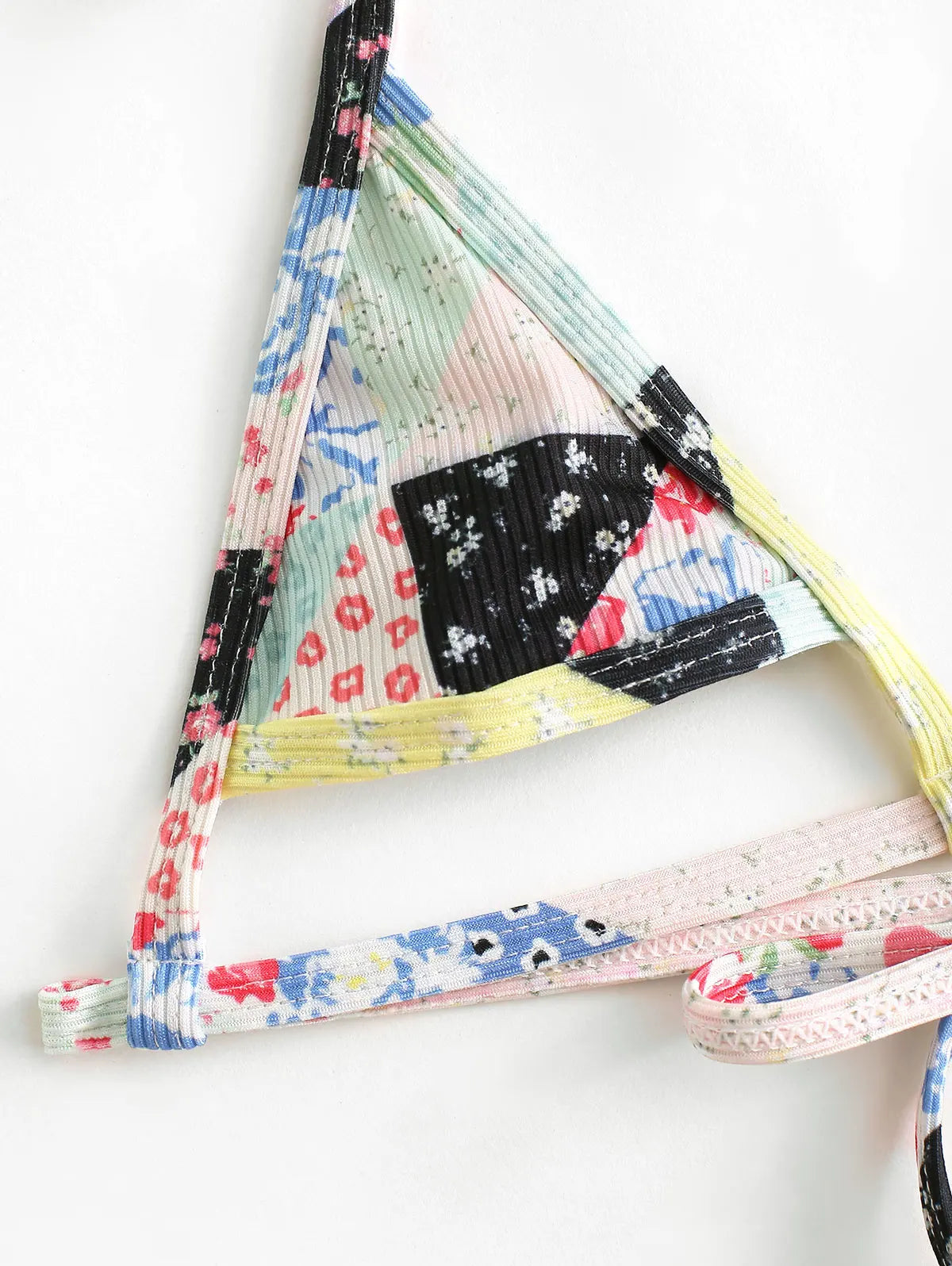 Dam Topp Patchwork Tryck Tre Delar 100% Bomull för Sommarfest-3