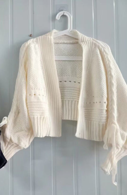 Variant image for Lång Kofta Dam Monokrom V-Hals Polyester Akryl-6