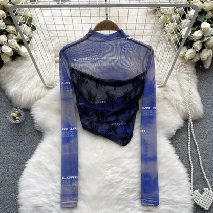 Variant image for Dam Festtopp Transparent Elastisk Polyester Slim Fit-2