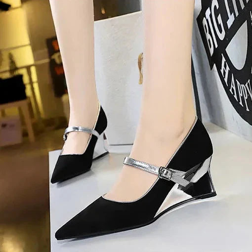 Dam Kilskor Spetsig Design Flockmaterial-6