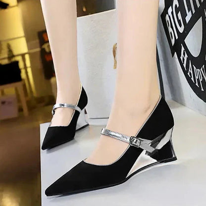 Dam Kilskor Spetsig Design Flockmaterial-6