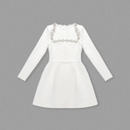 Kvinnors Mini Klänning Patchwork Design Bomull Polyester-5