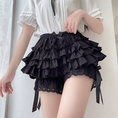 Dam Shorts Monokrom Polyester Ruffled Design 8