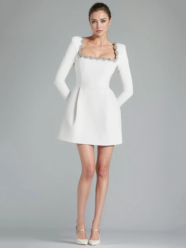 Kvinnors Mini Klänning Patchwork Design Bomull Polyester-2