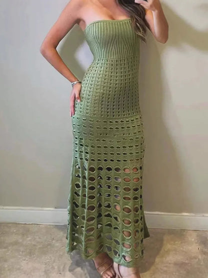 Variant image for Maxiklänning Dam Monokrom Polyester Lång Klänning för Sommarens Evenemang-10