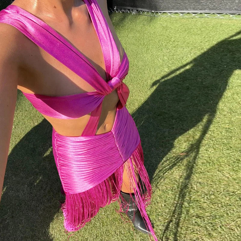 Kvinnors Mini Klänning Stropplös Monokrom Bomull Polyester-5