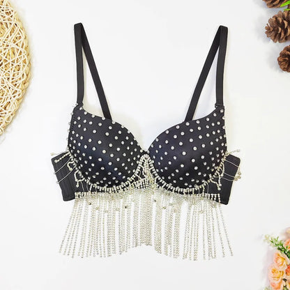 Dam Crop Top Linne Polyester Flexibel Design-1