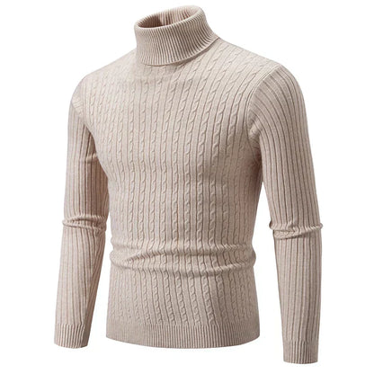 Stickad Dam Tröja Turtleneck Mjuk Tygblandning-2