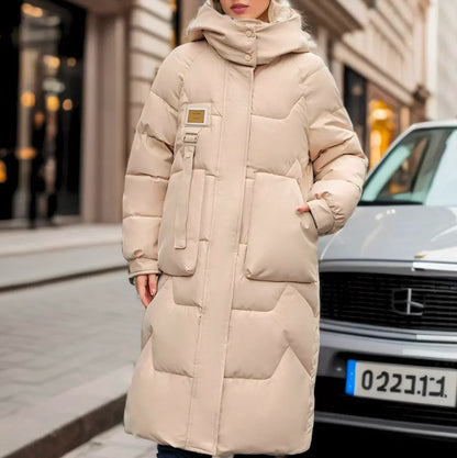 Damjacka Lång Vattentät Buffertjacka Polyester Trendig-2
