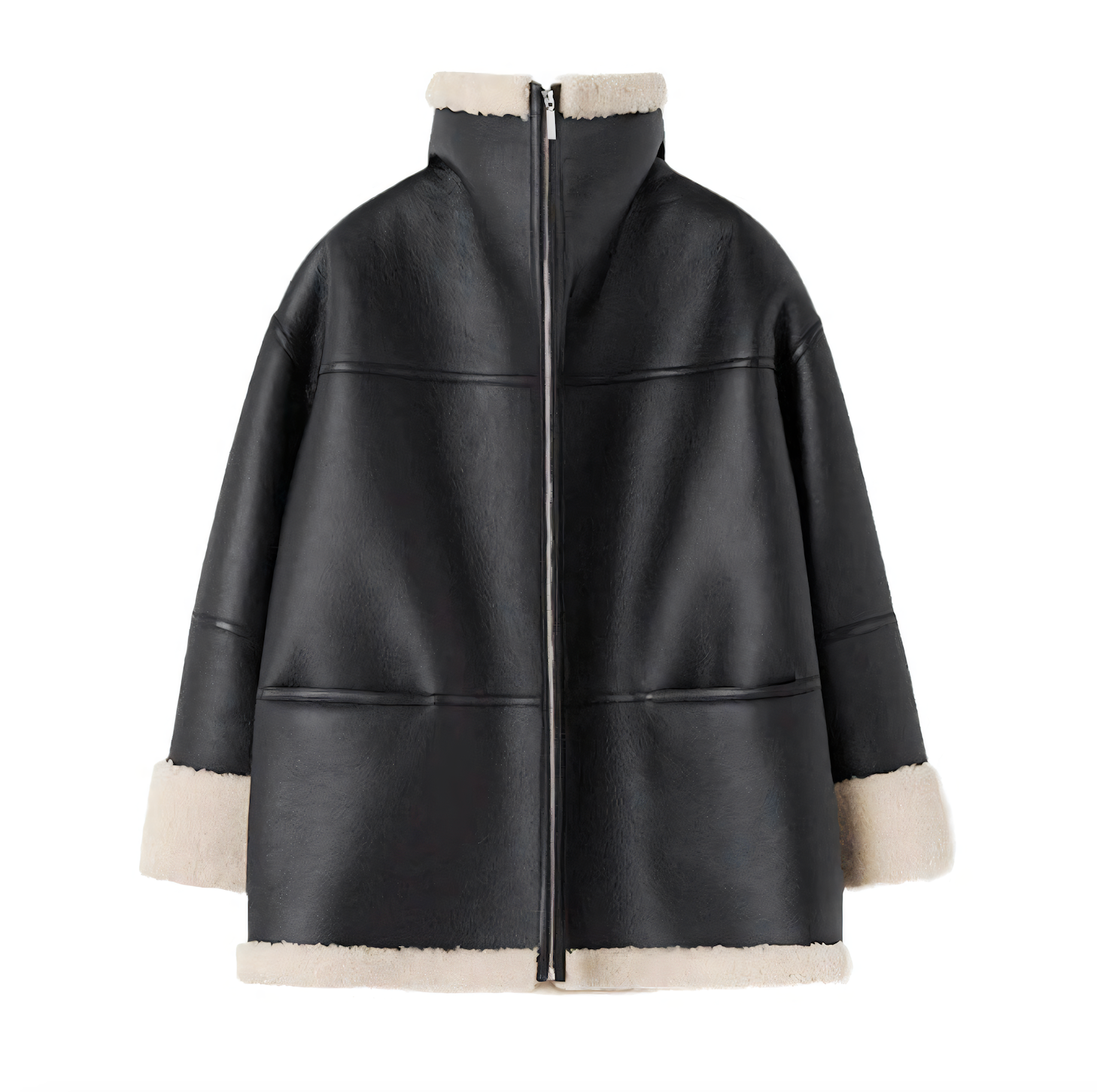 Dam Lång Vinterjacka Elegant Polyester Foder-5