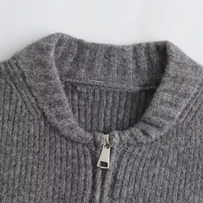 Dam Cardigan Stickad med Dragkedja för Eleganta Tillfällen-4