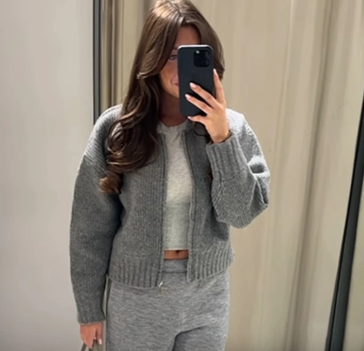 Dam Cardigan Stickad med Dragkedja för Eleganta Tillfällen-6