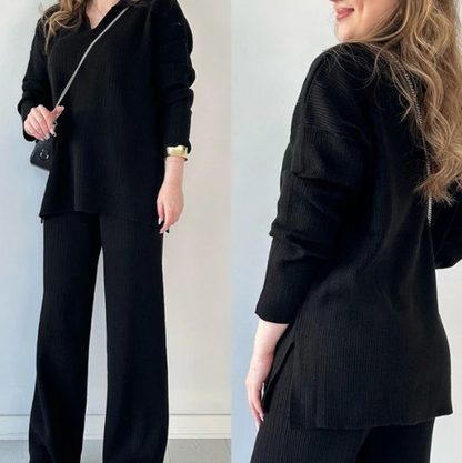 Dam Koordinerad Set V-ringad Mjuk Tyg-2