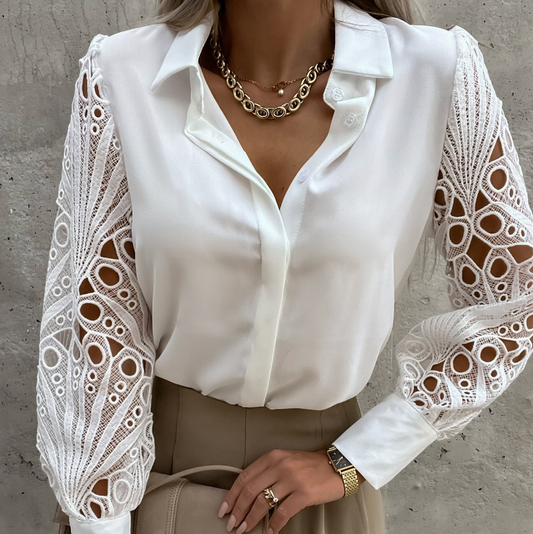 Kvinnor Blus Modern Lätt Material Andningsbar Elegant Silhuett-1