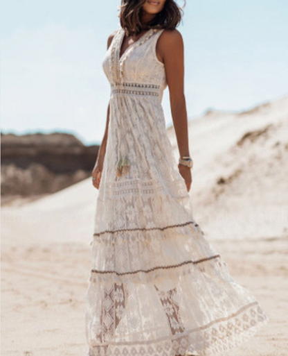 Damklänning Boho Unik Design Luftigt Tyg-3