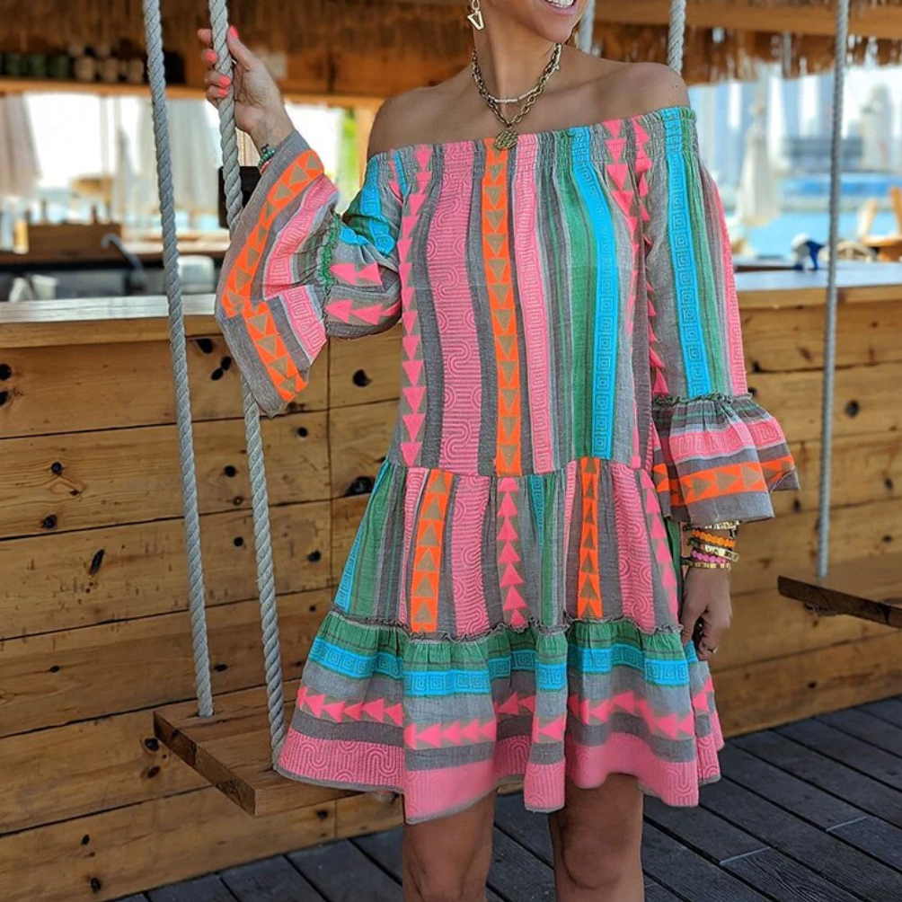 Damklänning Trendig Hållbart Tyg Fina Dam Klänningar-2