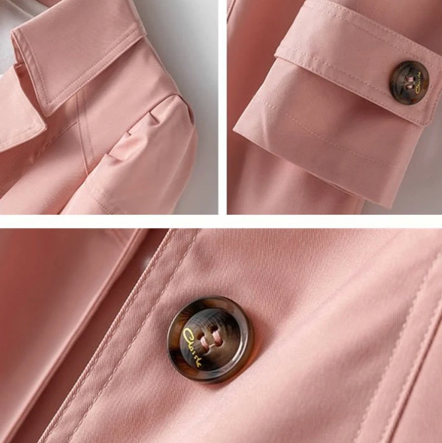 Kvinnors Trenchrock Elegant Polyester Mångsidig-3