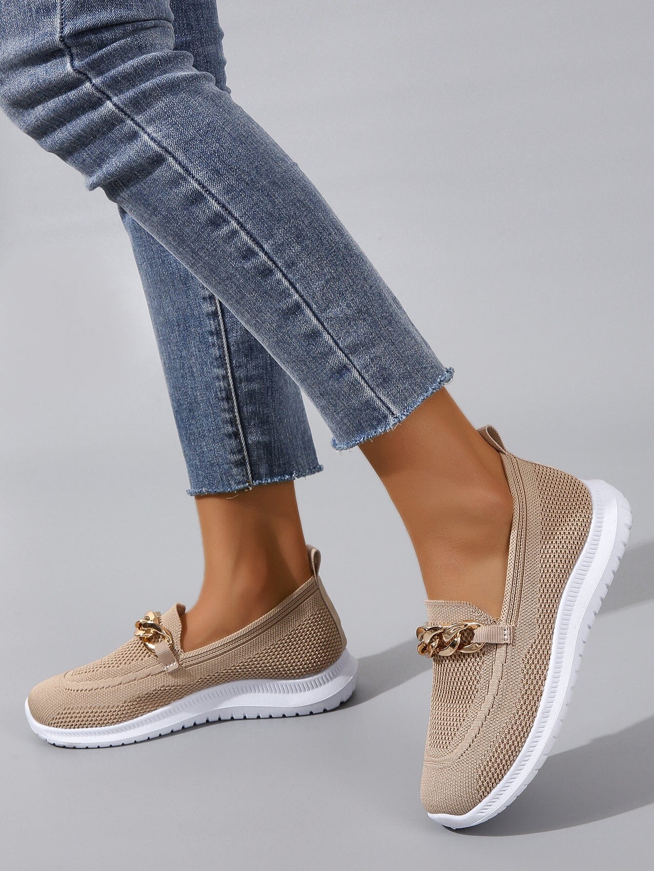 Dam Sneakers Mesh med Kedja för Avslappnad Stil-2