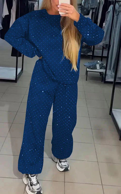 Dam Jogging Set Glittrande Bekväm Stil Mjuk Elastisk Blandning-2