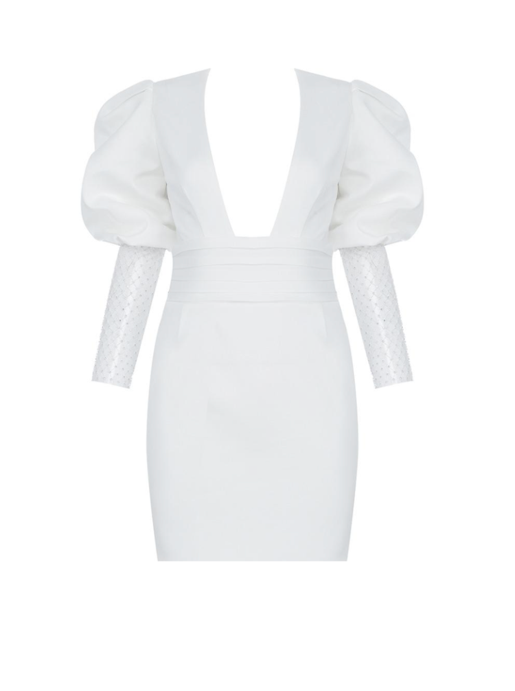 Kvinna Miniklänning Djup Halsringning Glittrig Polyesterblandning 10